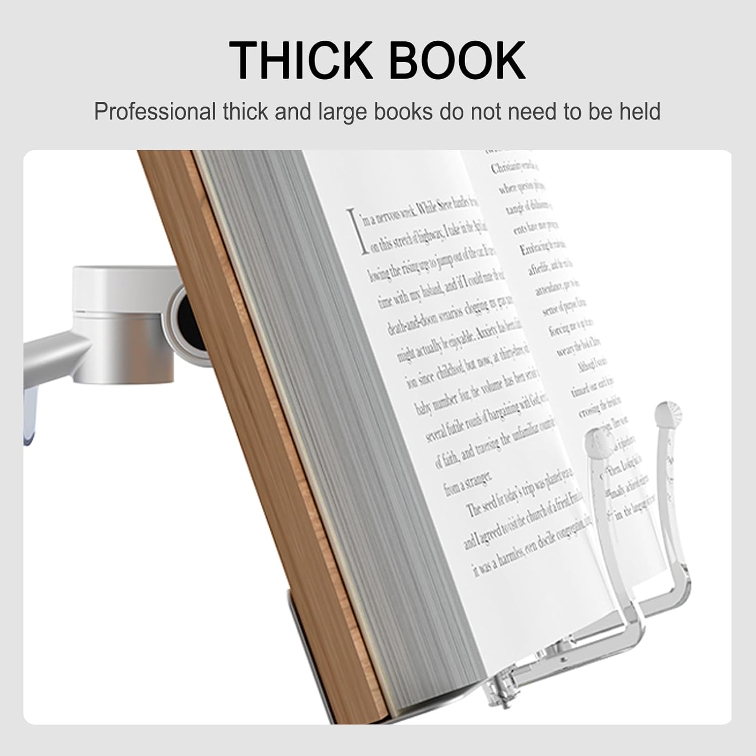 Adjustable Wooden Book Holder Floor Stand for Hands-Free Reading