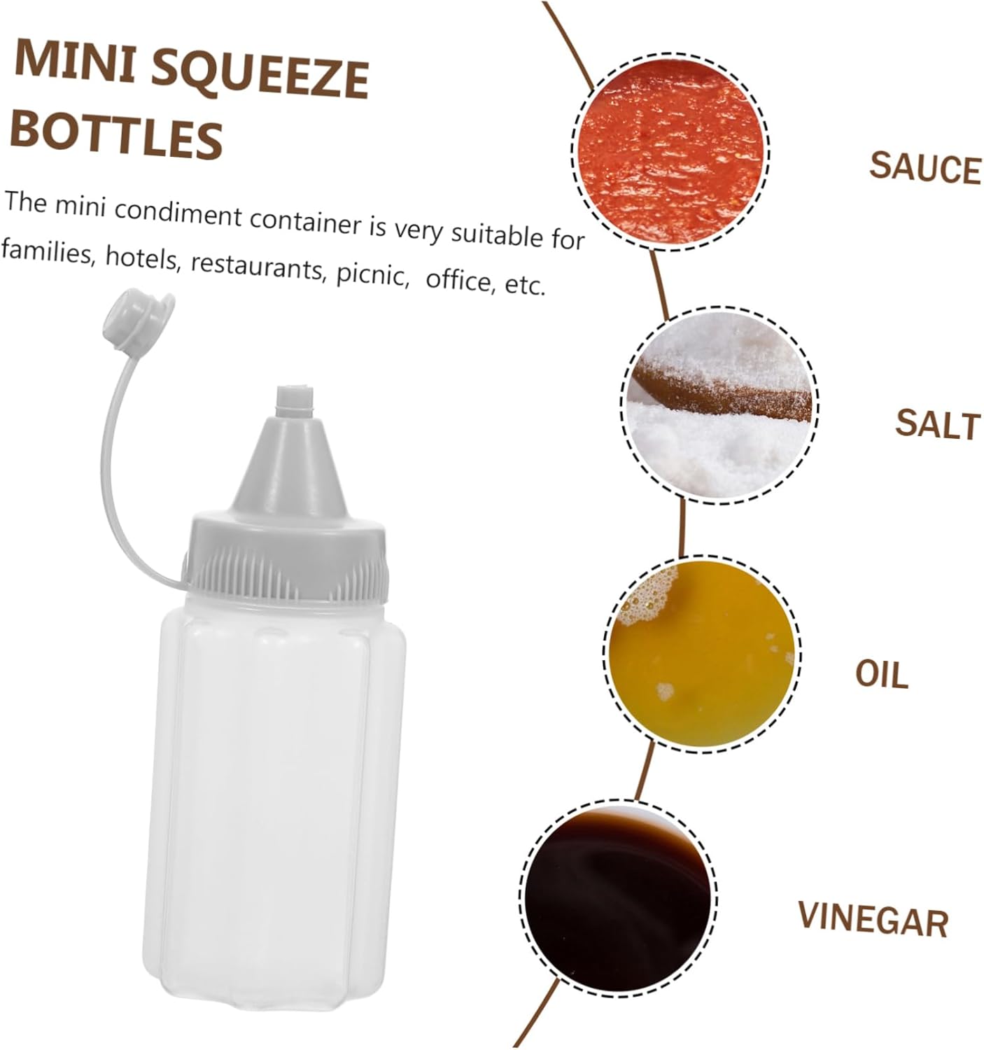 SHOWERORO 4pcs Reusable Condiment Squeeze Bottles