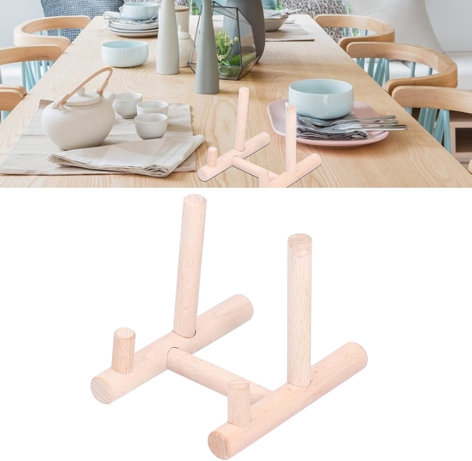 95cm Wooden Plate Holder Stand