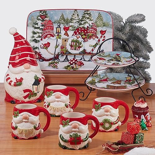 Glowing Christmas Gnomes Dinner Plate Set