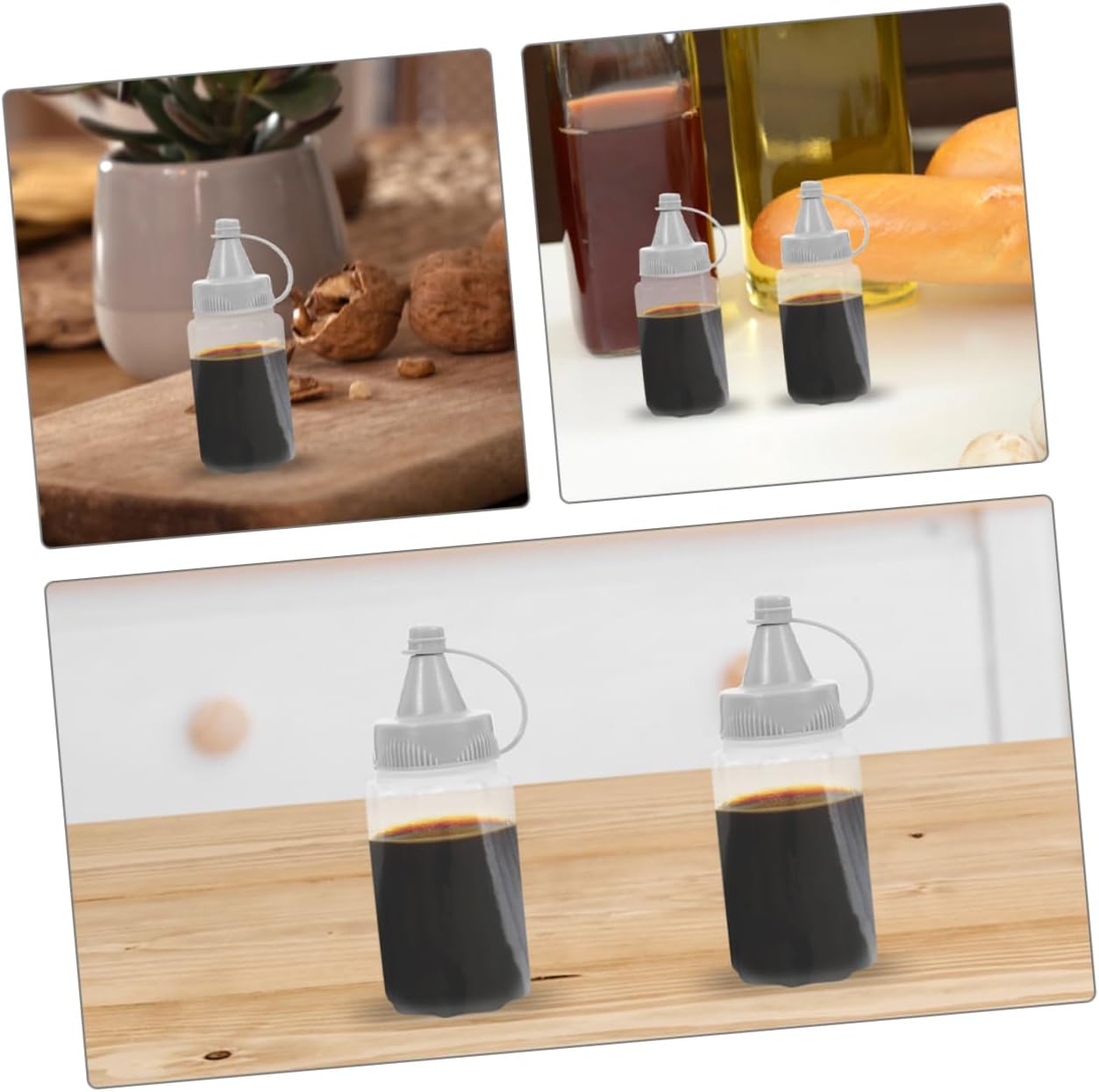 Perfect size condiment bottles for home and camping