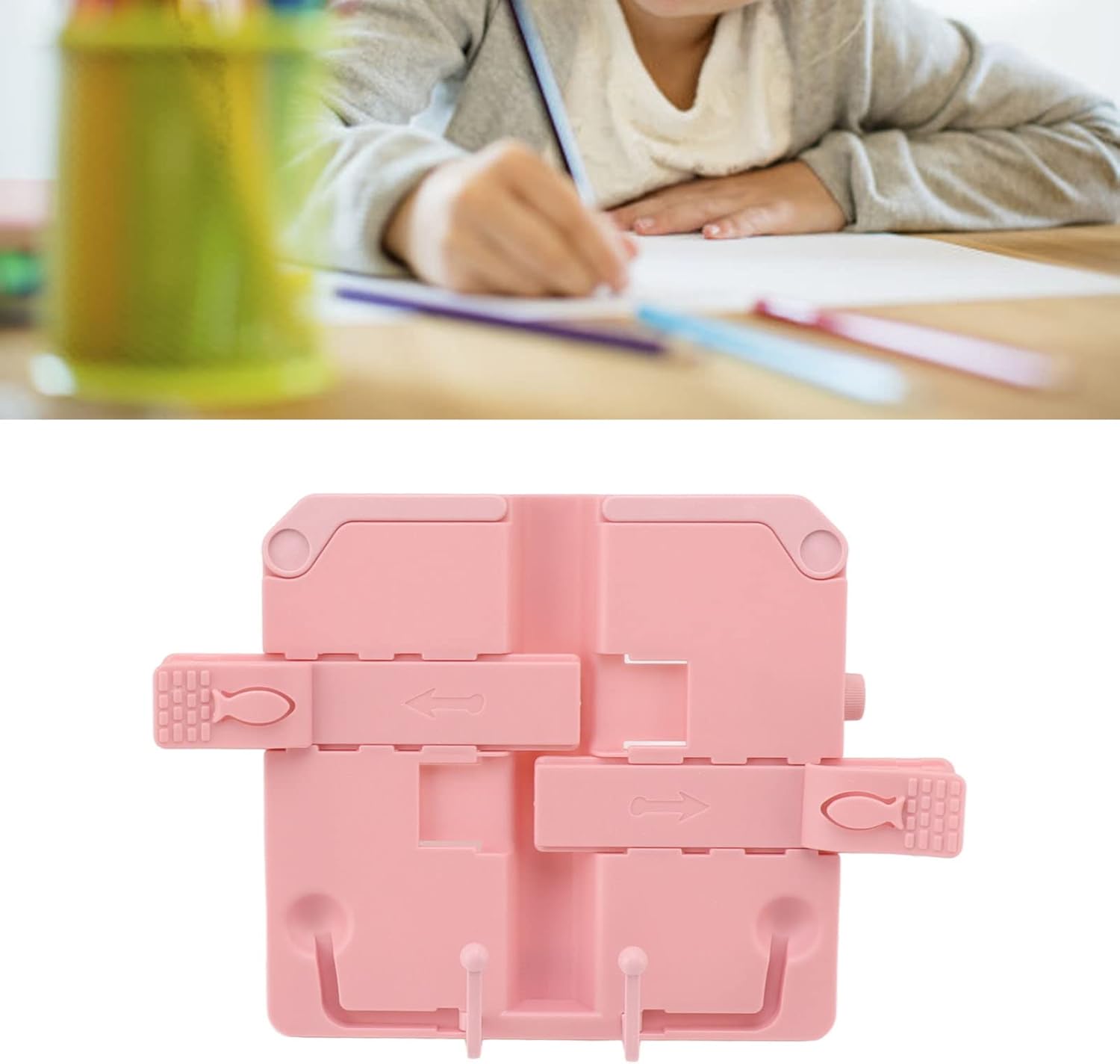 Ergonomic Reading Rack Foldable Durable for Books Cookbooks More Pink