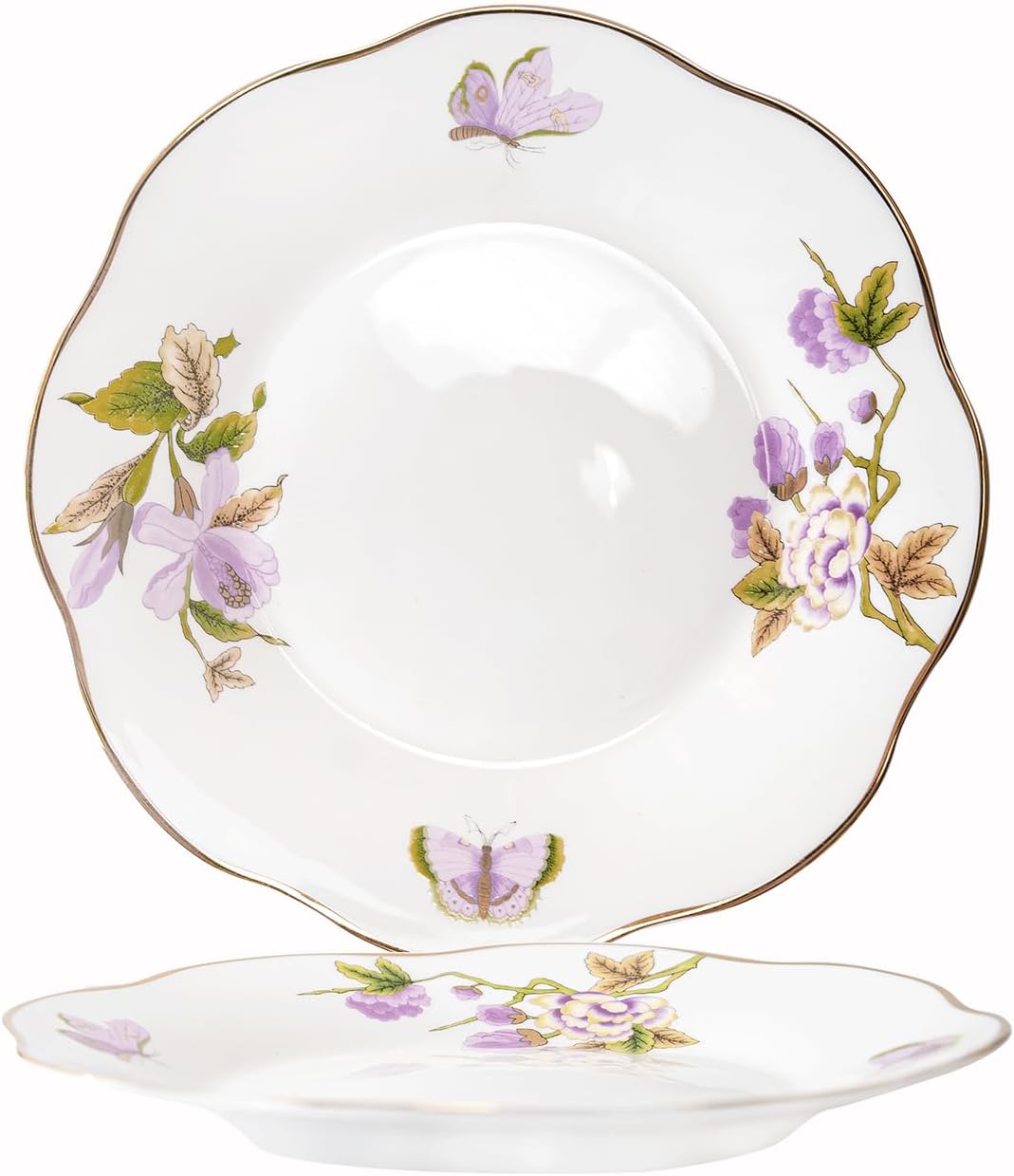 Elegant 8-inch Ceramic Plates Set of 2 for Parties