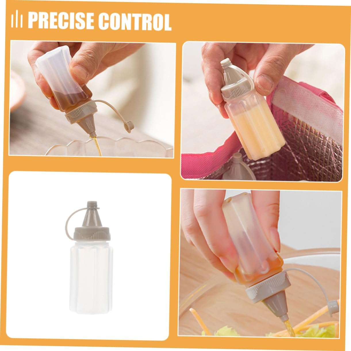 12-Pack Reusable Mini Squirt Condiment Bottles