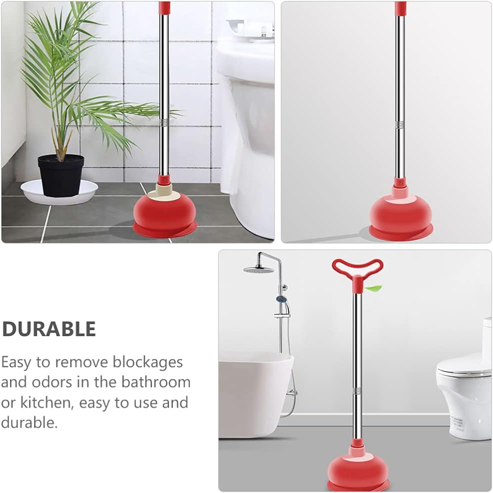 Angoily Heavy Duty Rubber Toilet Plunger with Long Handle