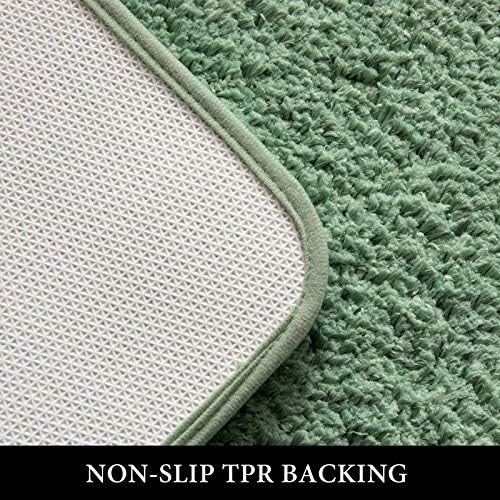 MIULEE Extra Thick Non Slip Bathroom Rug - Sage Green