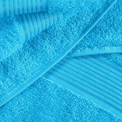 Belizzi Home Ultra Soft 6 Pack Cotton Towel Set - Turquoise Blue 1
