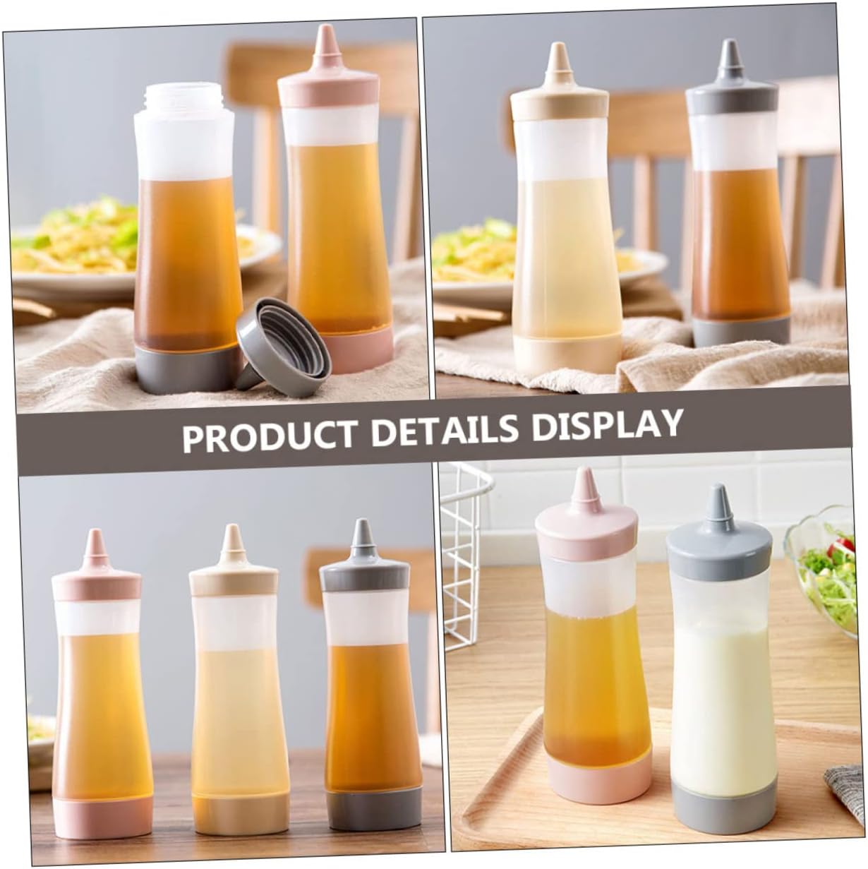 MERRYHAPY 2-Pack Leakproof Salad Dressing Squeeze Bottles