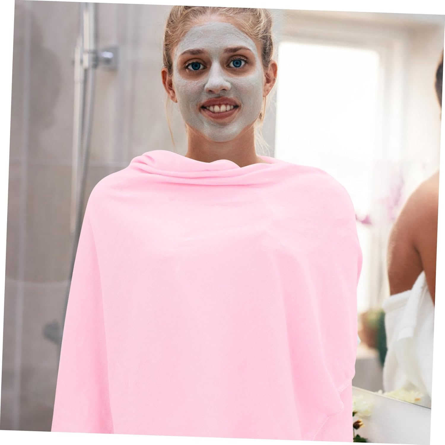 Garneck Women Bath Wrap Pink