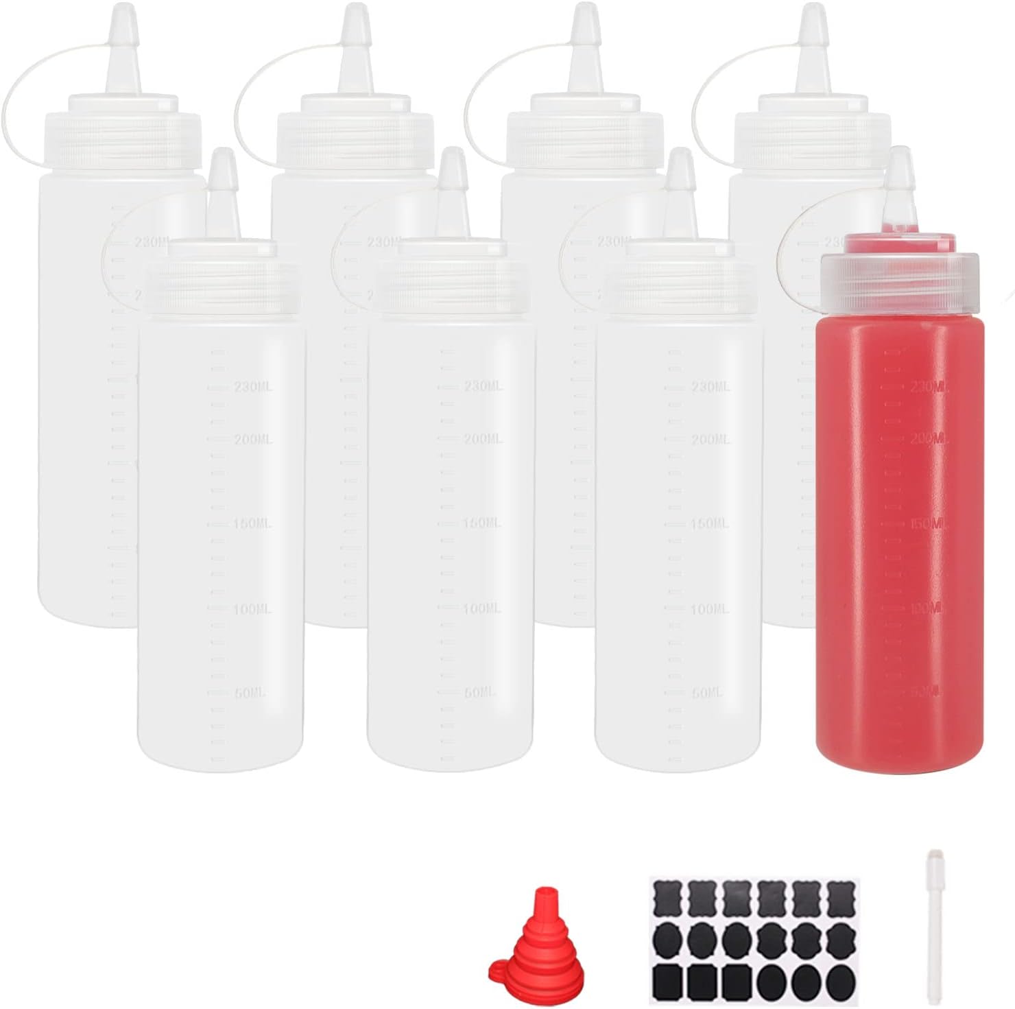 8 oz Squeeze Bottle Set for Condiments More