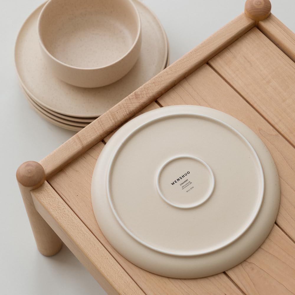 Durable Dinner Plate Set with Natural Clay Finish