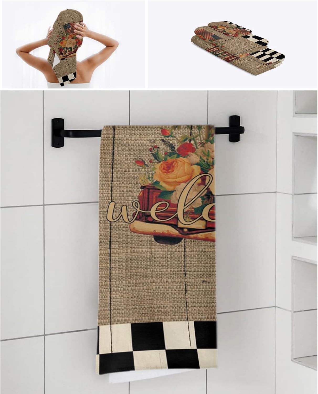SEVENBABU Bath Towels Set of 3 Soft Lightweight Beach Towels