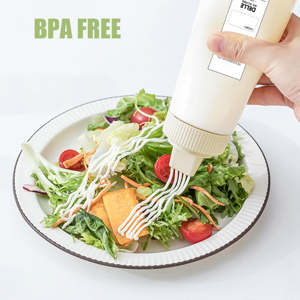 3 Pcs Condiment Squeeze Bottles for Kitchen Dining