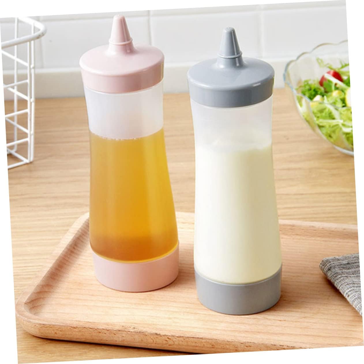 MERRYHAPY 2-Pack Leakproof Salad Dressing Squeeze Bottles