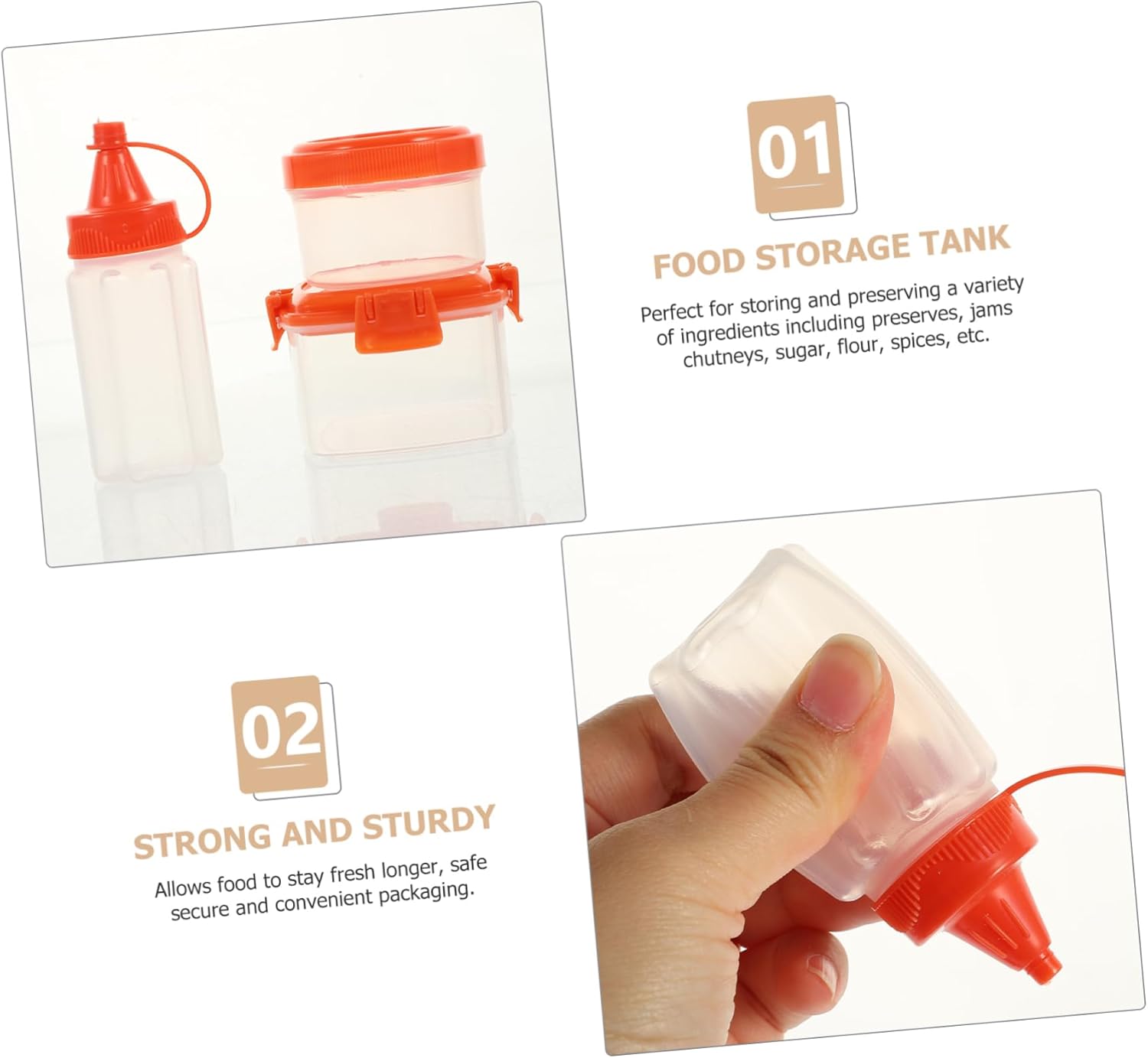 Condiment Squeeze Set Compact Durable for Any Kitchen Need