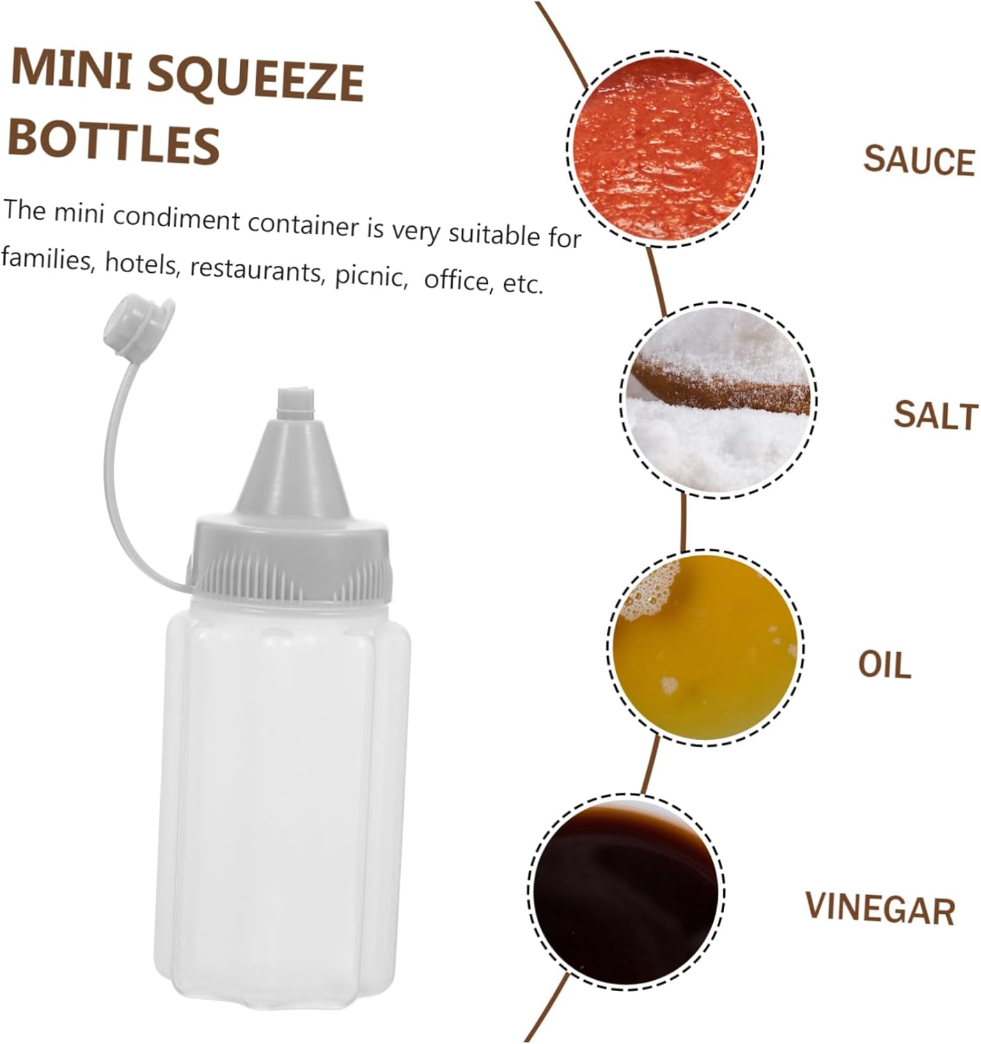 Zerodeko Reusable Squeeze Bottles Set of 4 Durable Sauces Dressings Oils