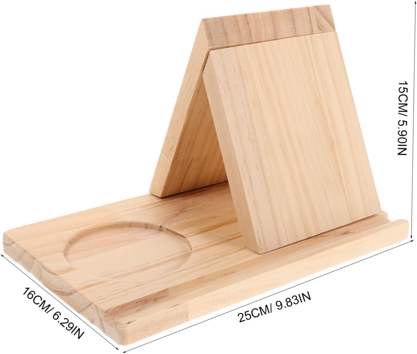 Sturdy Wooden Triangle Book Holder for Home Office