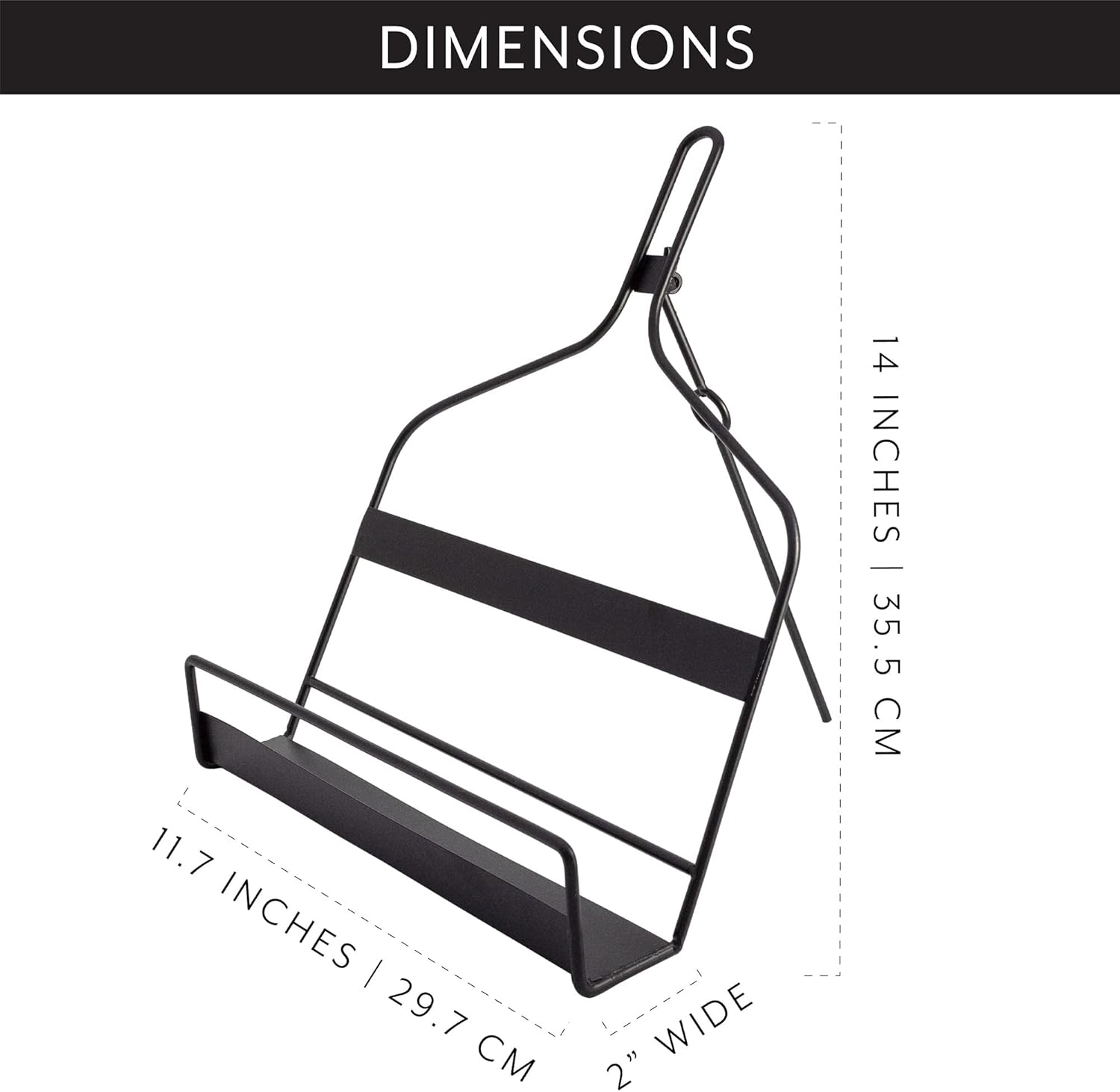 AuldHome Rustic Black Metal Cookbook Stand 1