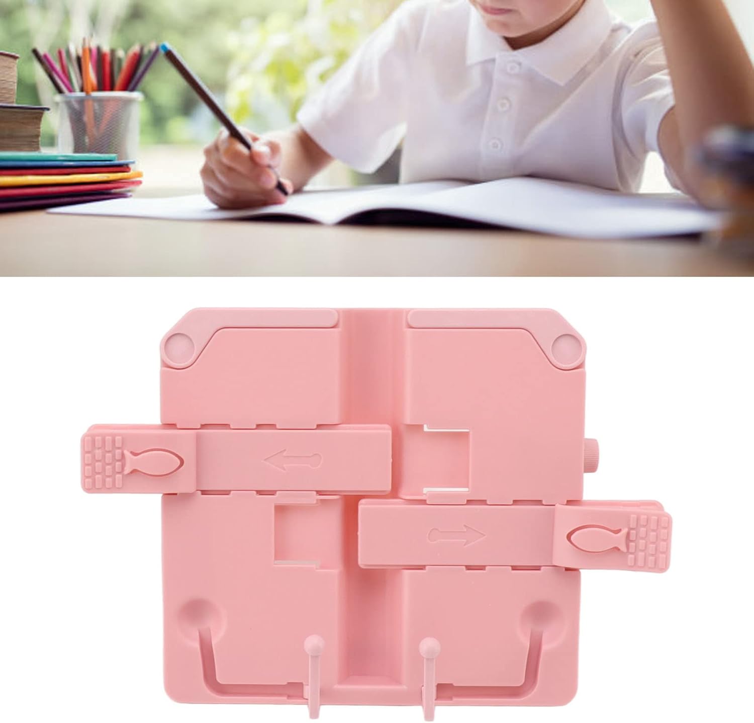 Ergonomic Reading Rack Foldable Durable for Books Cookbooks More Pink