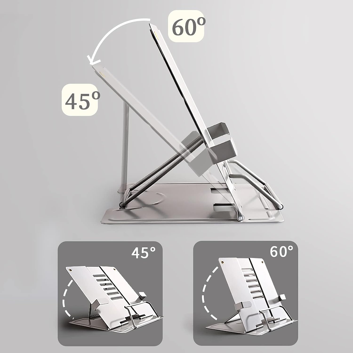 Adjustable Metal Book Stand for Reading Cooking