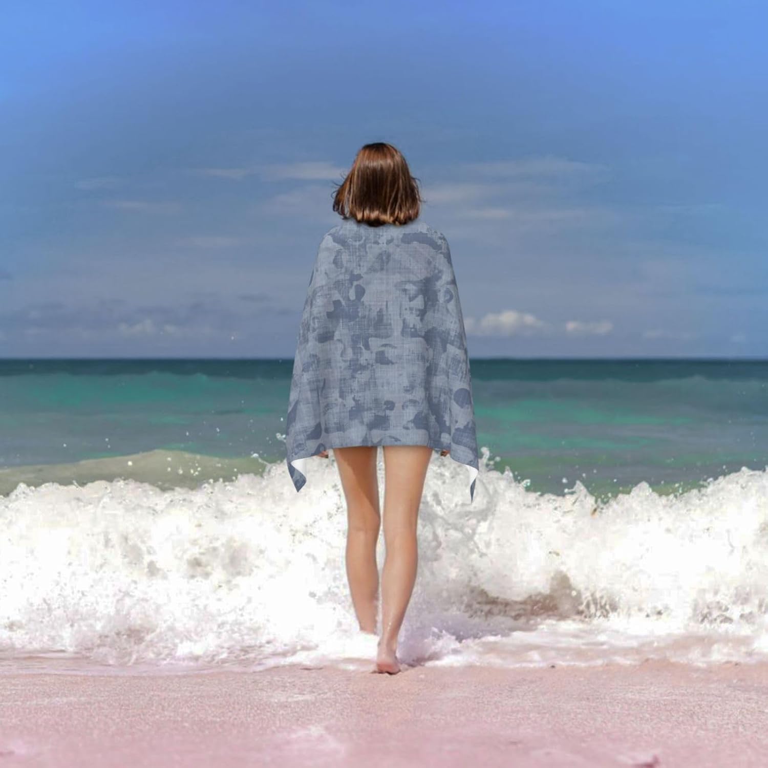 Comfy Durable French Blue Bath Towel
