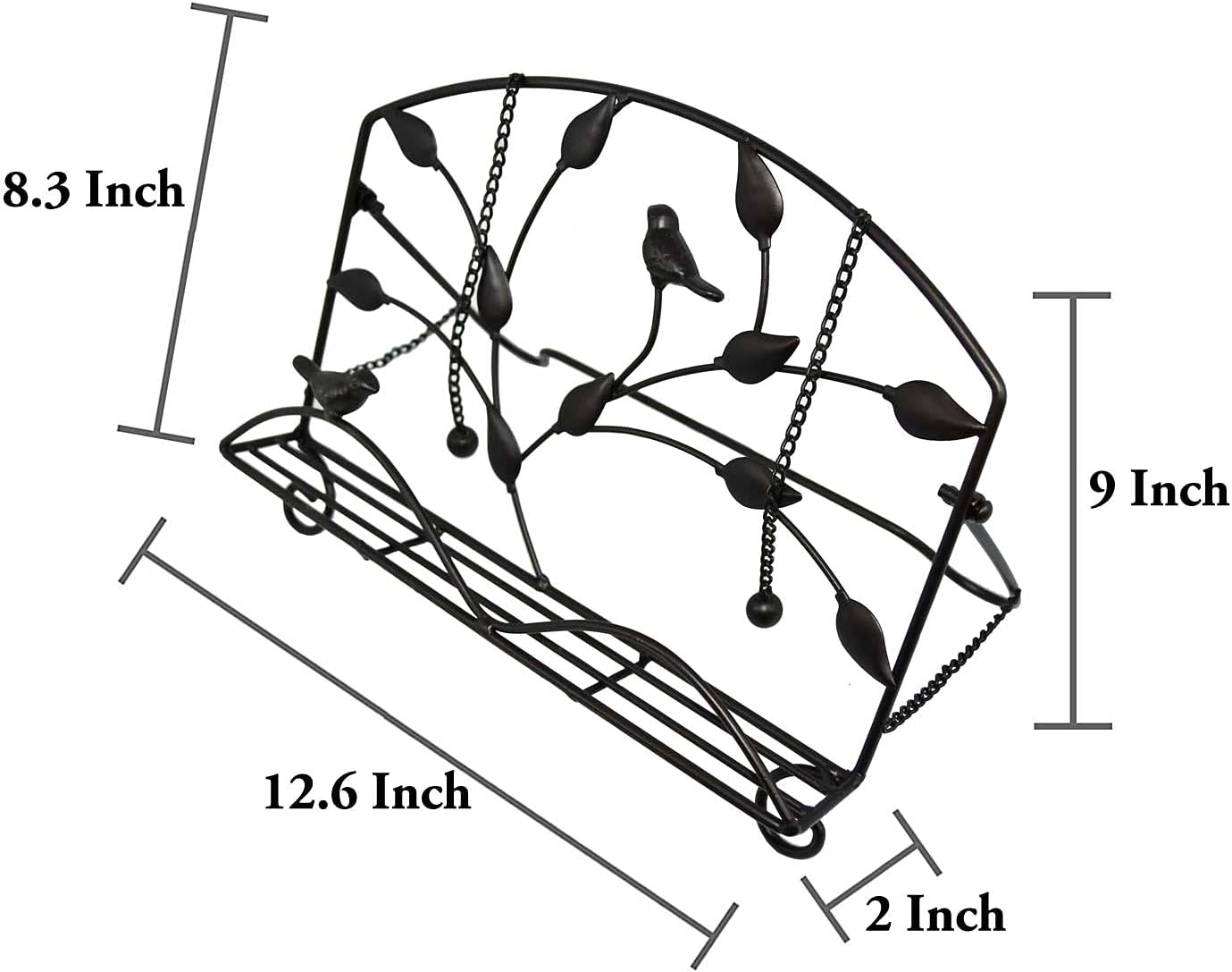 OwlGift Classic Cast Iron Brid Metal Leaf Design Cookbook Stand