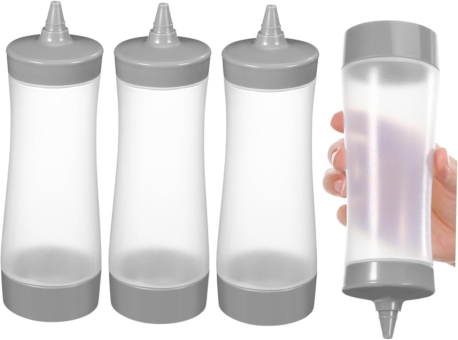 4-Pack Non-Deformable Squeeze Bottles Kitchen Essential Companion
