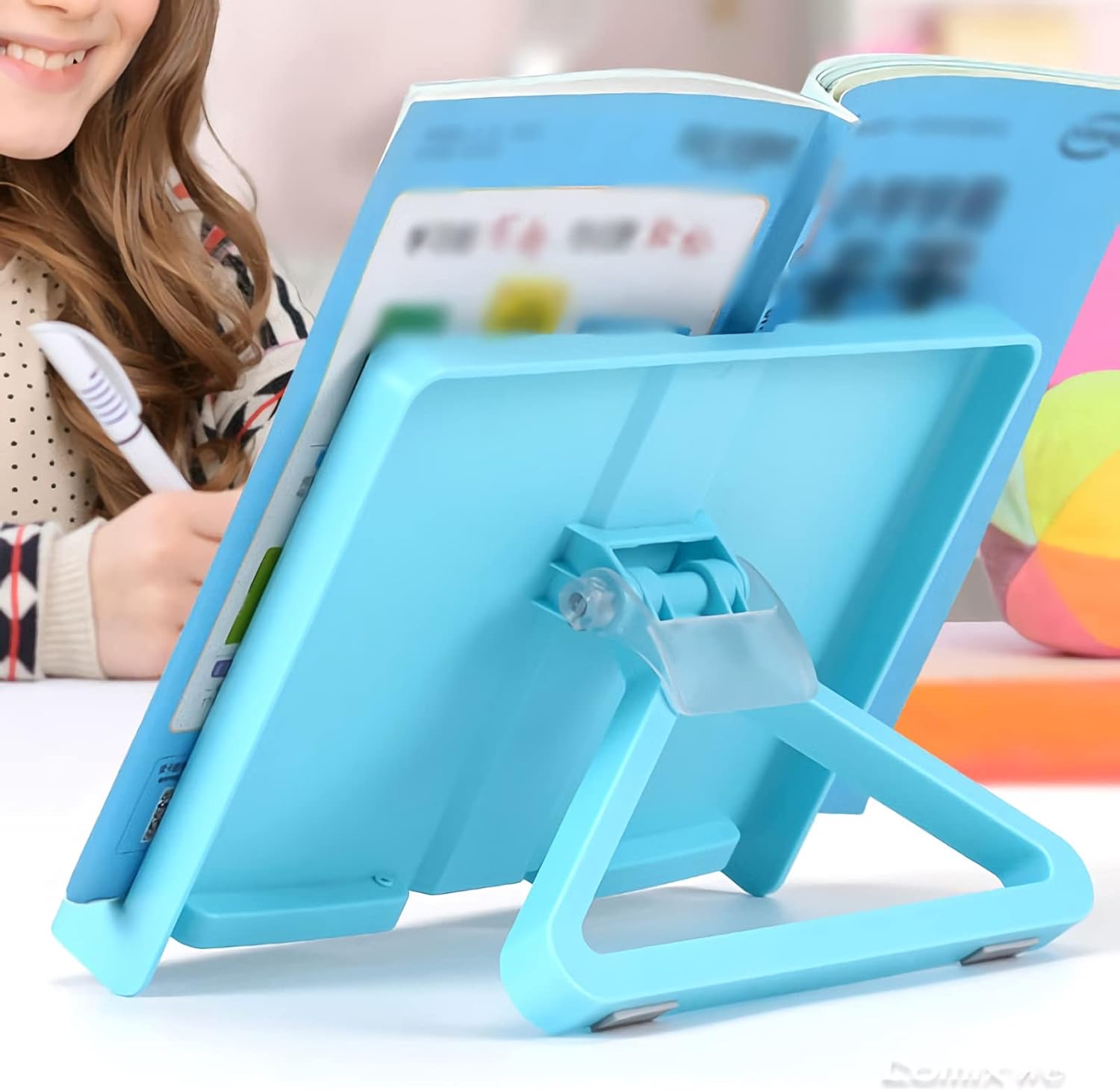 Adjustable Book Stand for Kitchen Office 11x8 Inch Pink