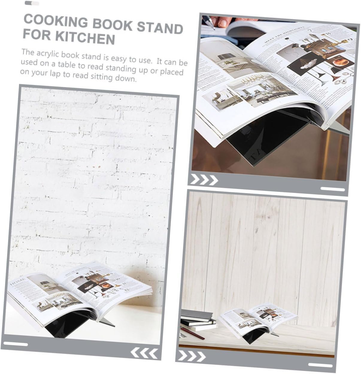 QUMIIRITY Acrylic Cookbook Stand Holder Display Unit