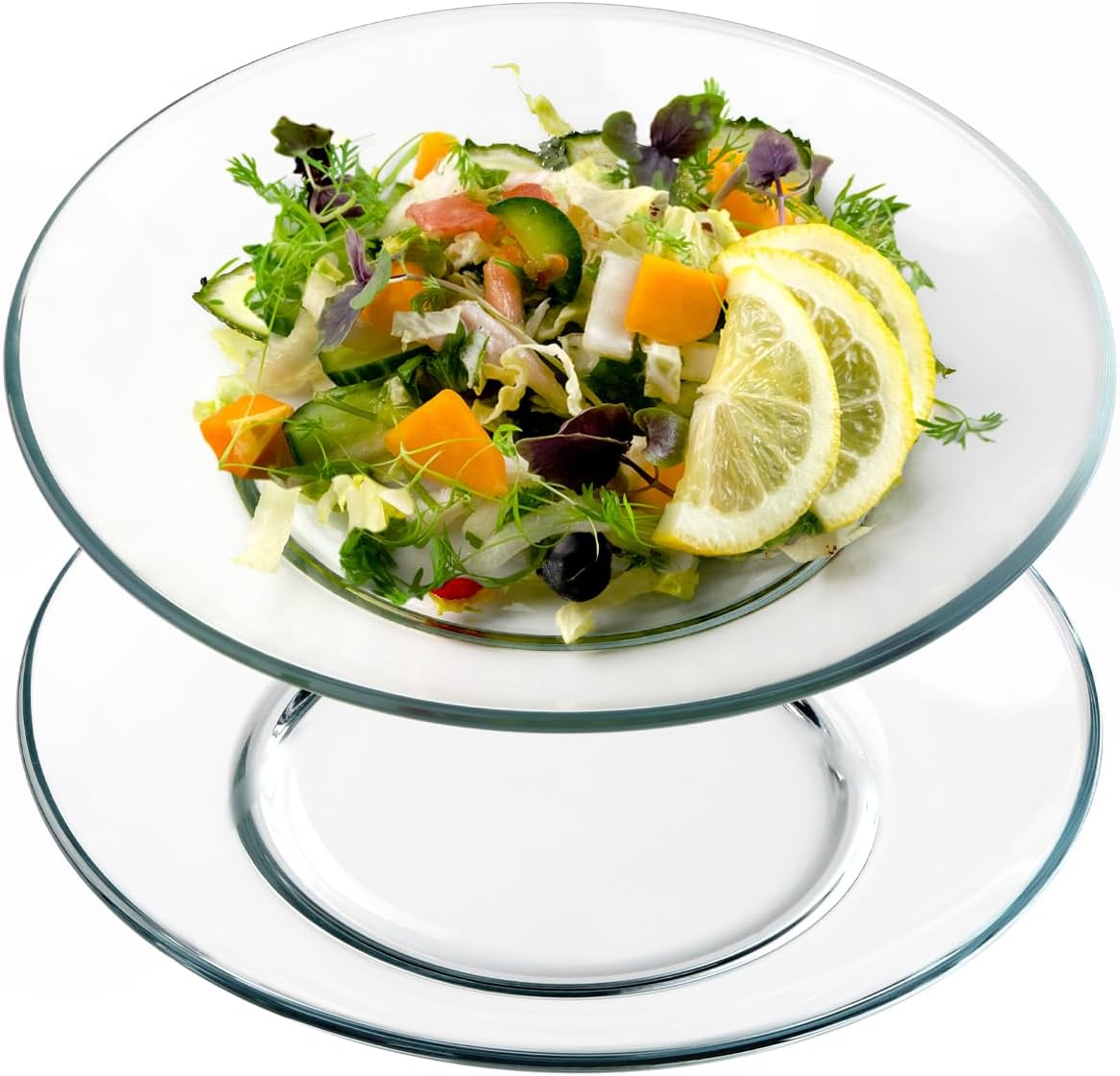 Perfect pair of 9-inch round tempered glass plates