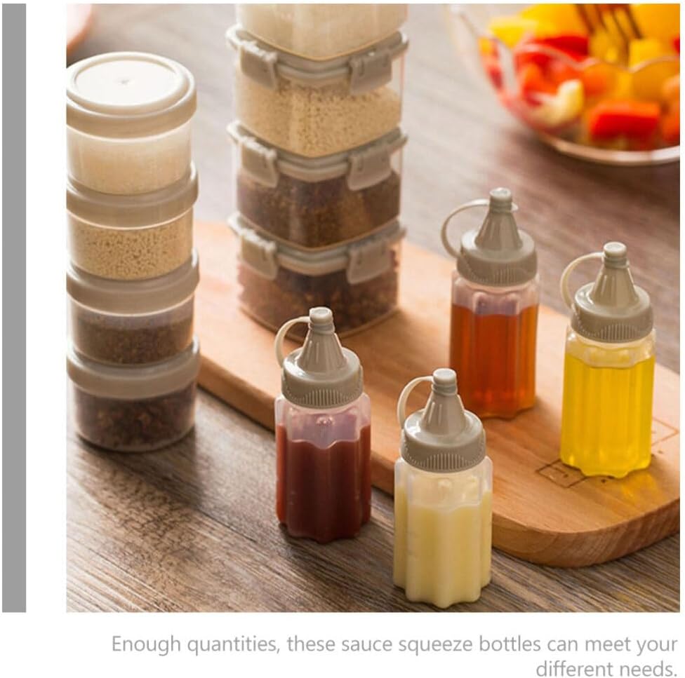 Kichvoe 4pacBarbecueSeasoningBottleOliveOilSqueezeBottleRefillablePicnicCondimentBottlesClearHoneyDispenserJamPaint