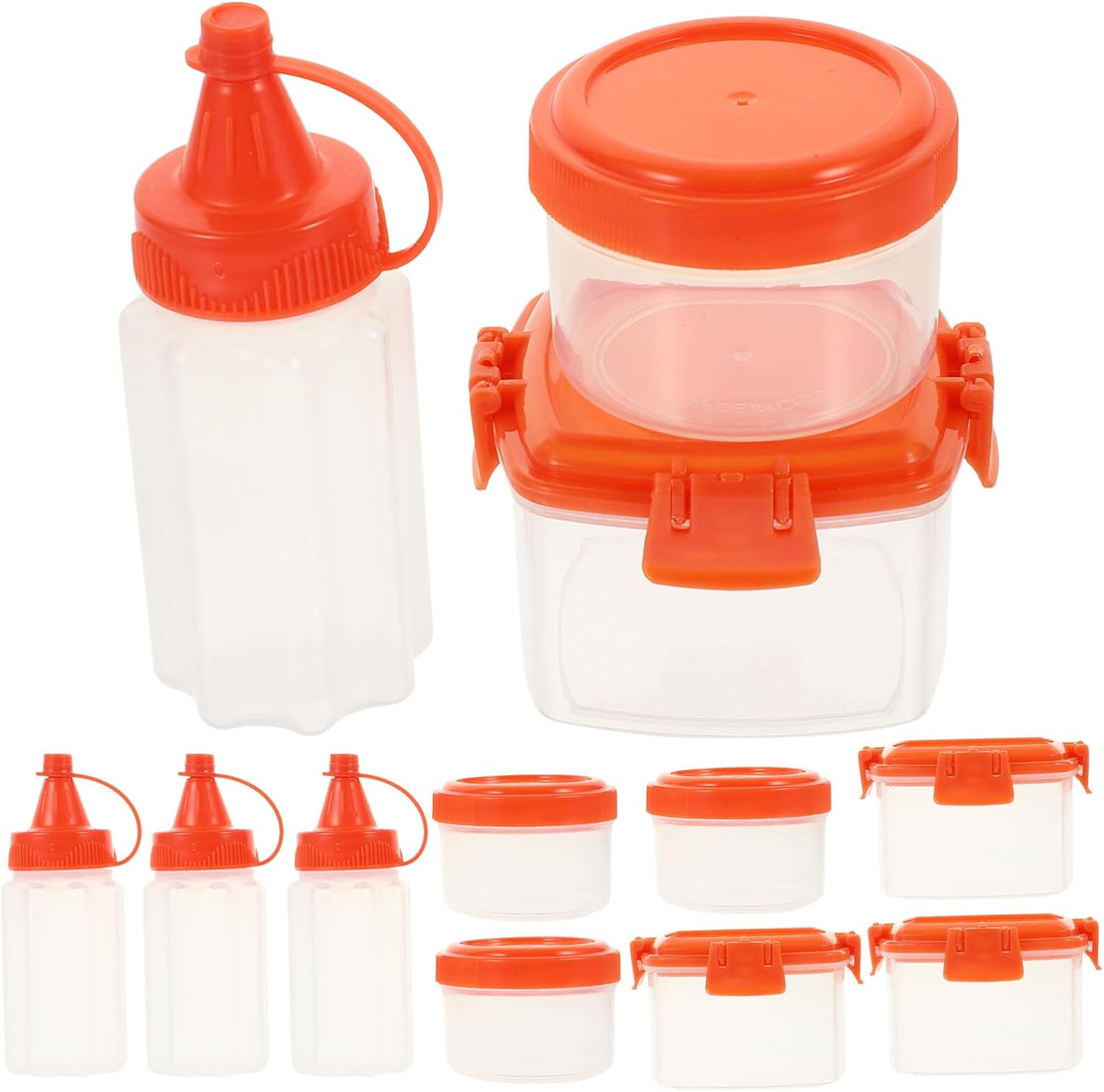 Luxshiny 12Pc Condiment Squeeze Bottle Set Red