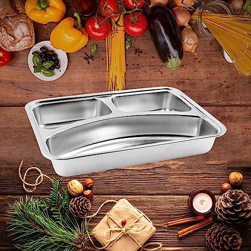Durable stainless steel divided plates for separating and storing food