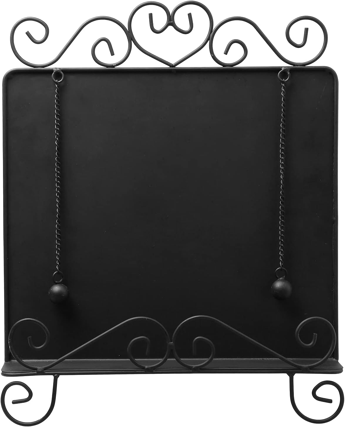 MyGift Black Metal Kitchen Cookbook Stand