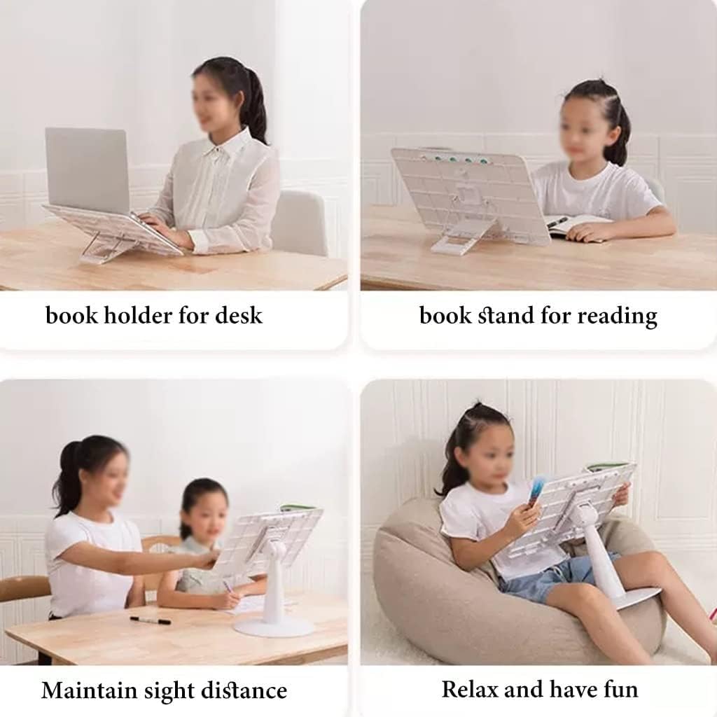 FaLkiN Adjustable Cookbook Stand Foldable Reading Holder for Desk and Kitchen