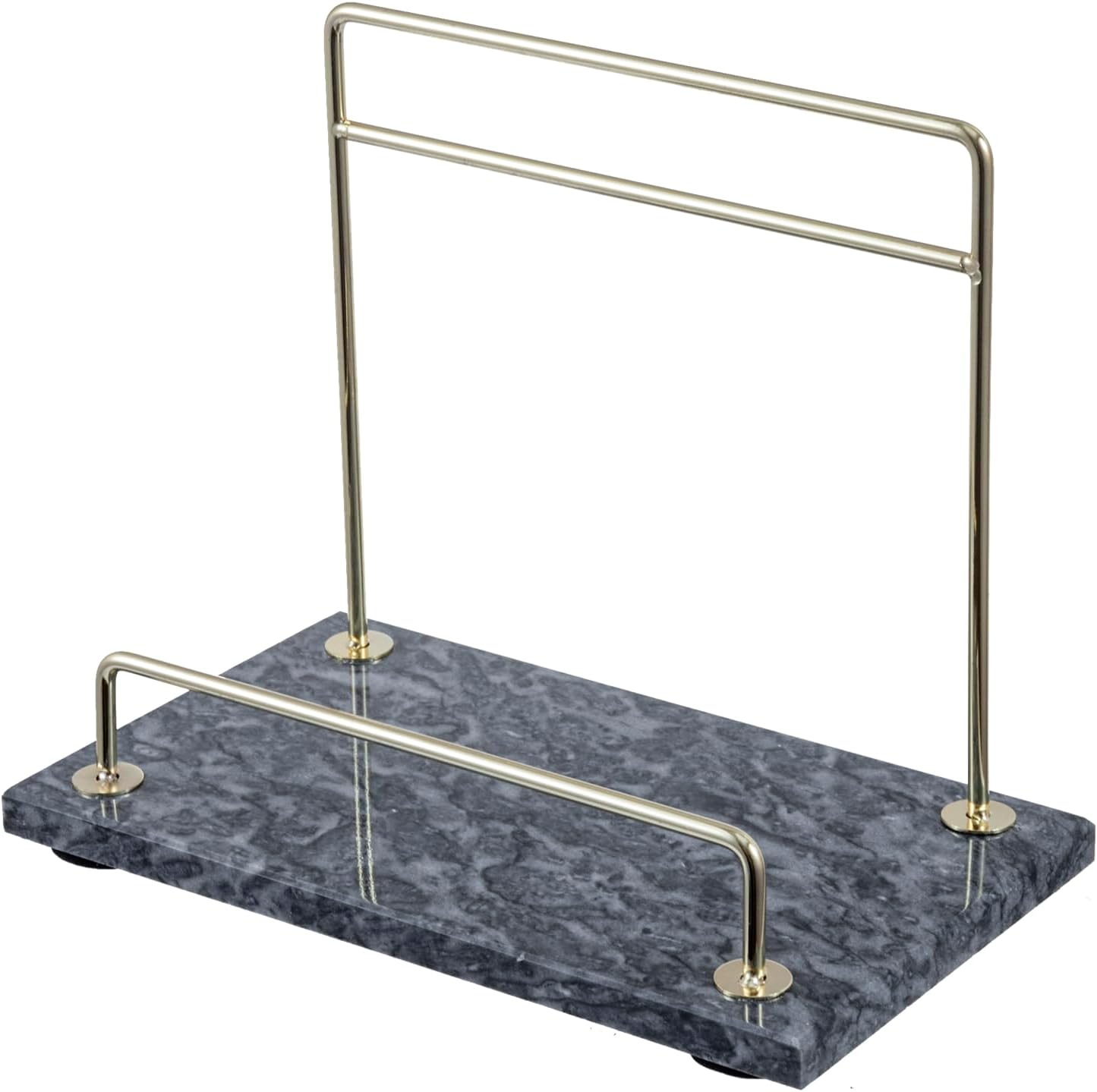 MyGift Modern Black Marble cookbook stand