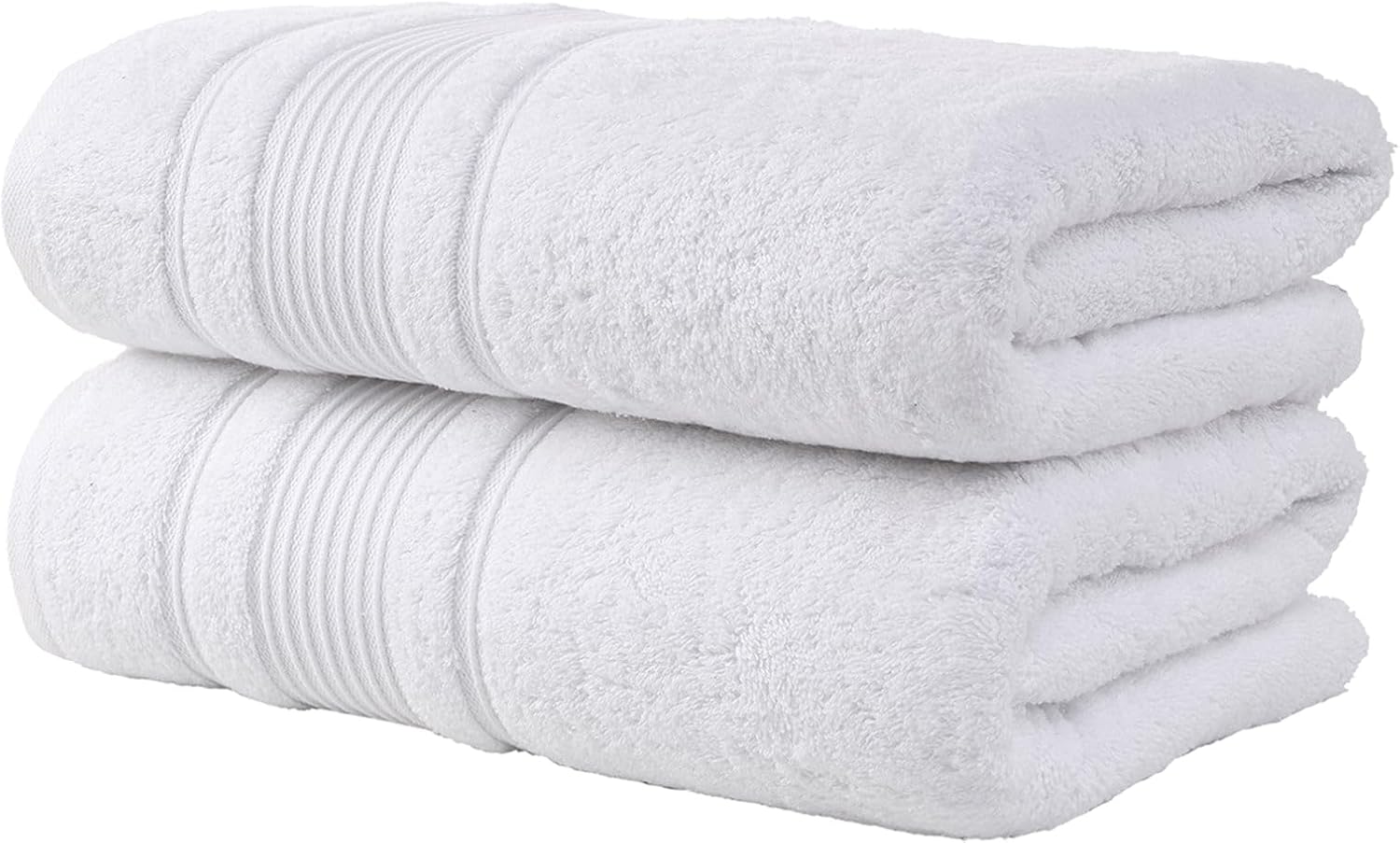 Personalized Custom Monogrammed White Bath Towels Set - 2 Piece