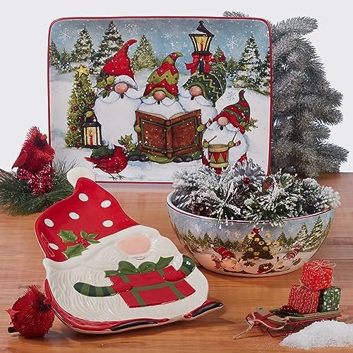 Glowing Christmas Gnomes Dinner Plate Set