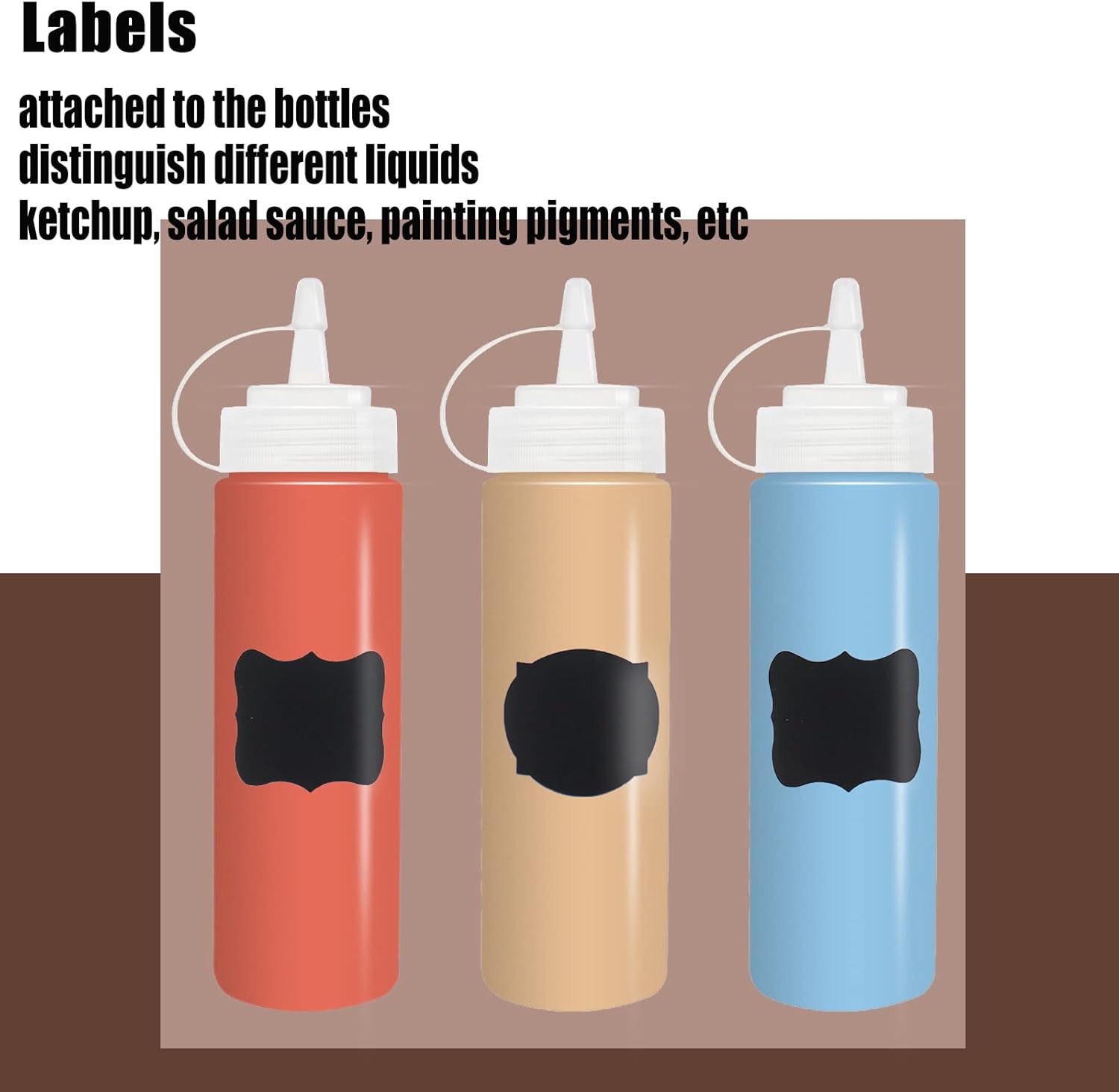 8 oz Squeeze Bottle Set for Condiments More