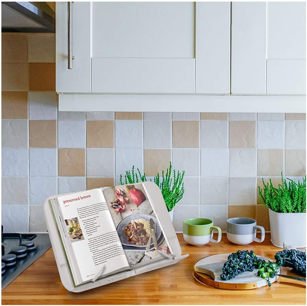 Threflyoo Ergonomic Folding Reading Stand for Cookbooks Books and Magazines