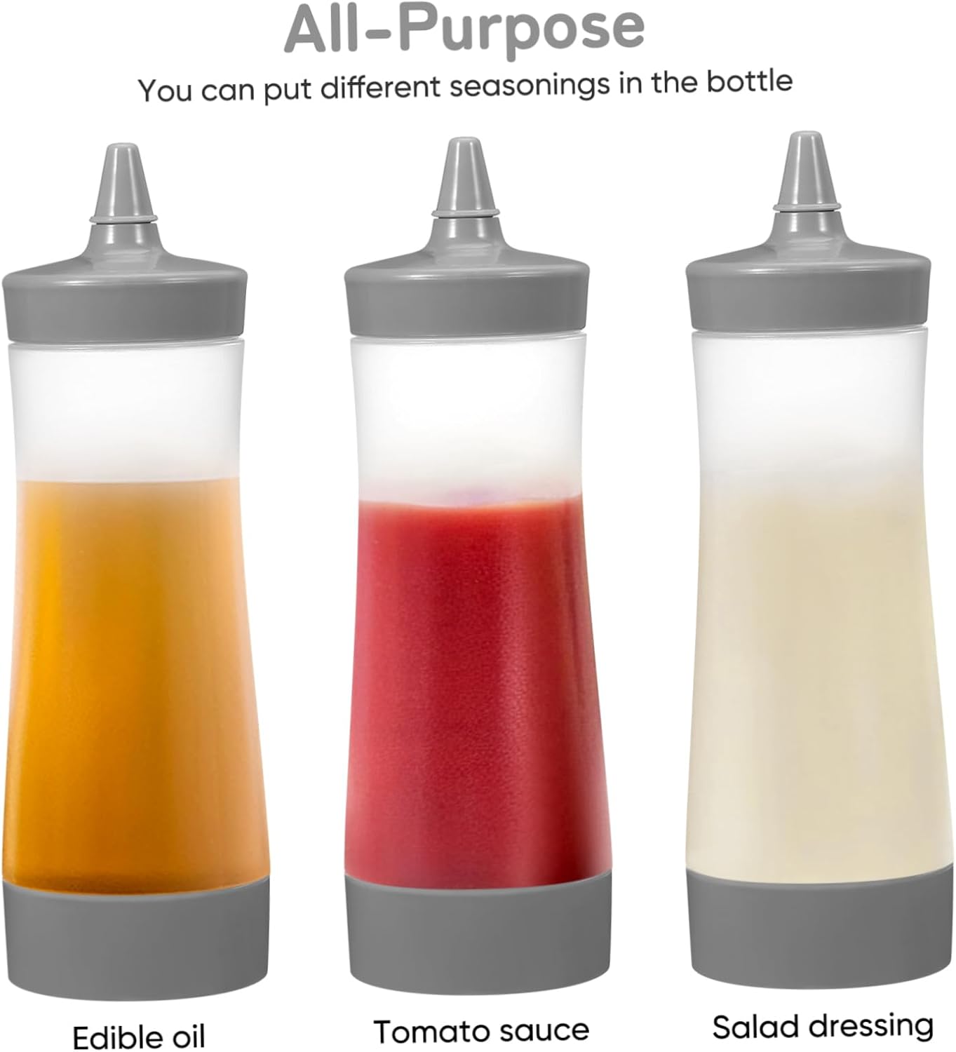 Cabilock 4Pcs Condiment Squeeze Bottles - Perfect for Kitchen Use4 Mini Squeeze Bottles