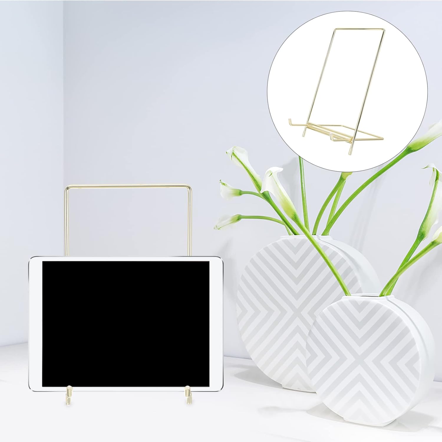 Minimalist Recipe Holder Art Display Stand Stainless Steel Table Stand
