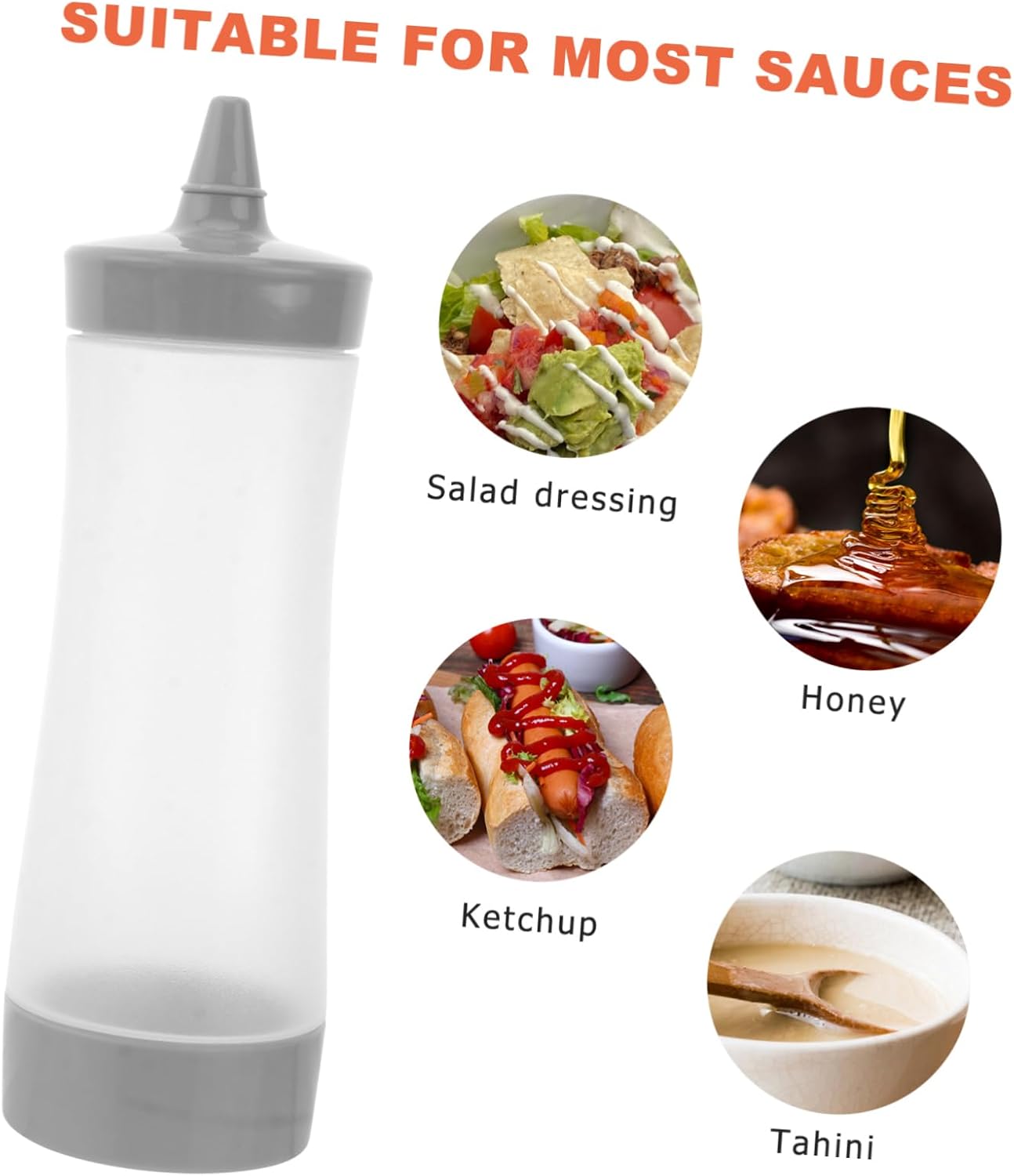 3-Piece Mustard Ketchup and Salsa Squeeze Dispenser for BBQ