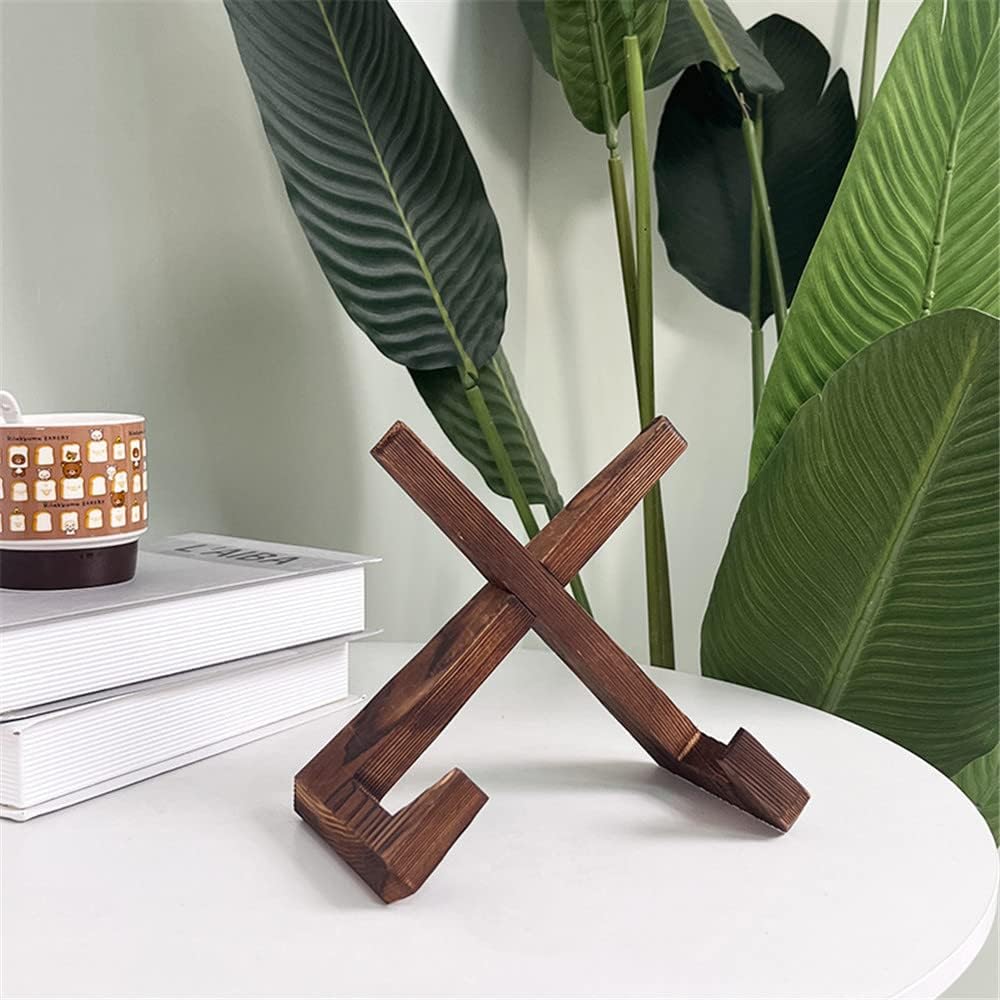Rustic Brown Kitchen Counter Cookbook Stand for Recipe Book More