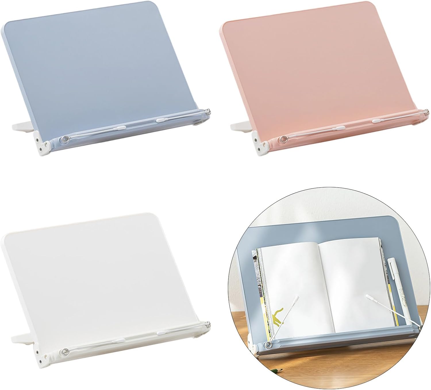 Foldable Cookbooks Stand Adjustable Reading Bracket for Home and School