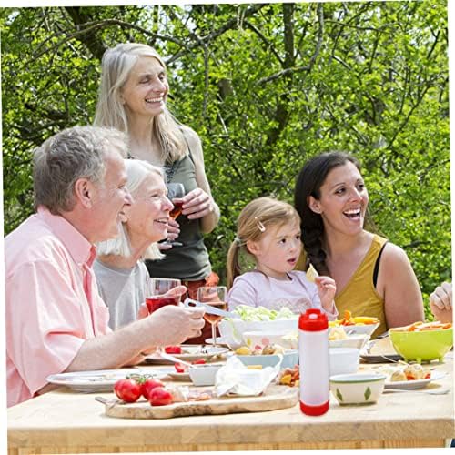 Sealed Squeeze Bottle - 20oz Red Plastic Dispenser for Condiments