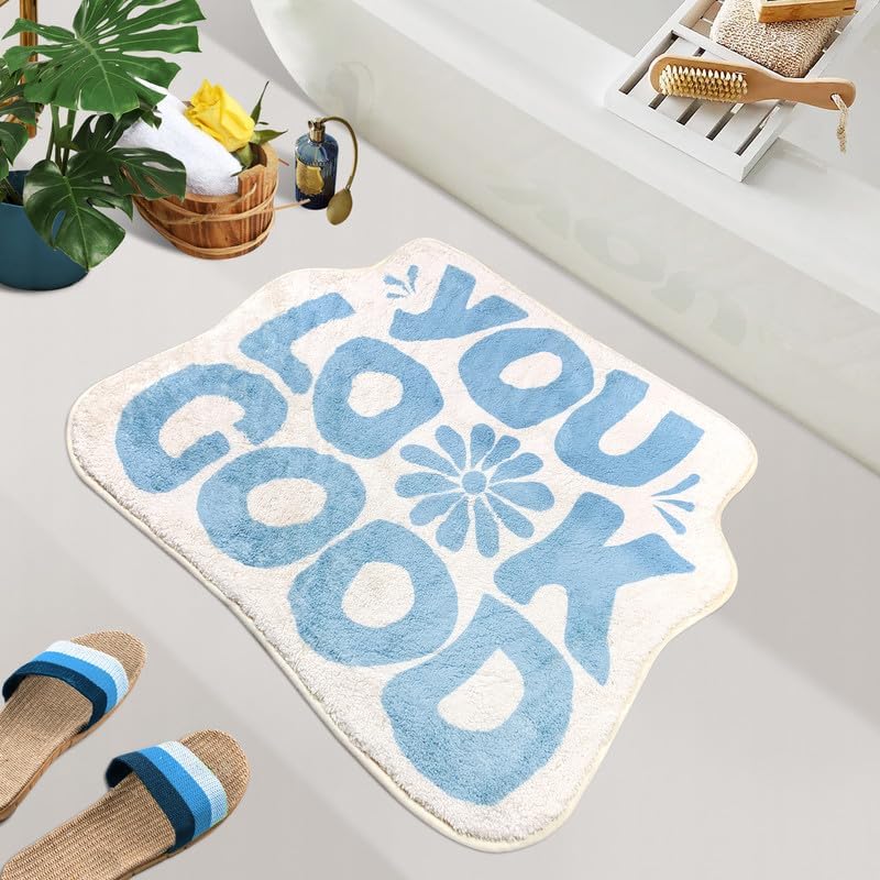 You Look Good Bath Mat Sky Blue 21x25 1