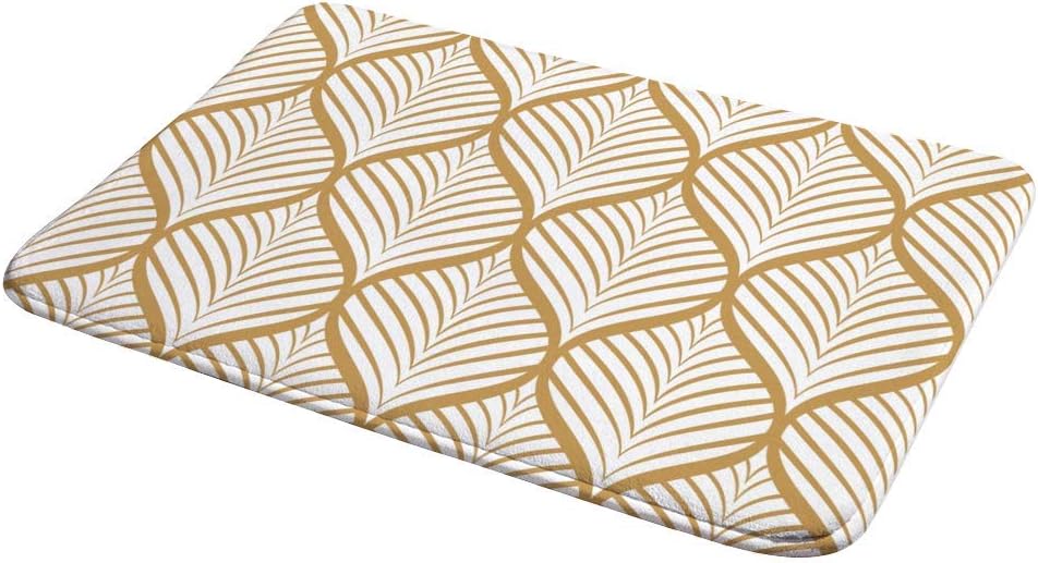 ZHIHUI ZHBUILD Geometric Leaves Bathroom Rug Mat