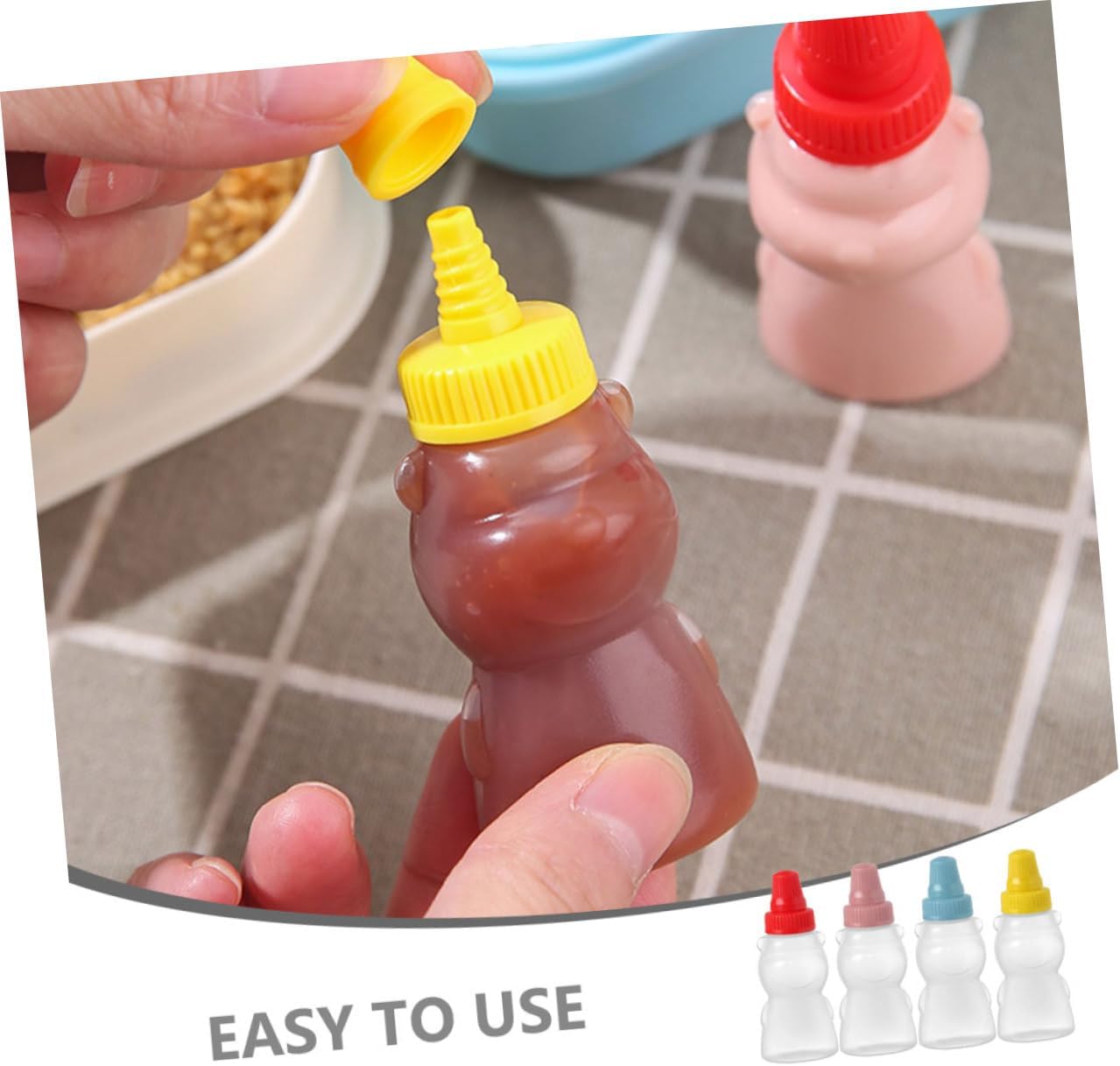 Mini Bear Ketchup Bottles Set of 8