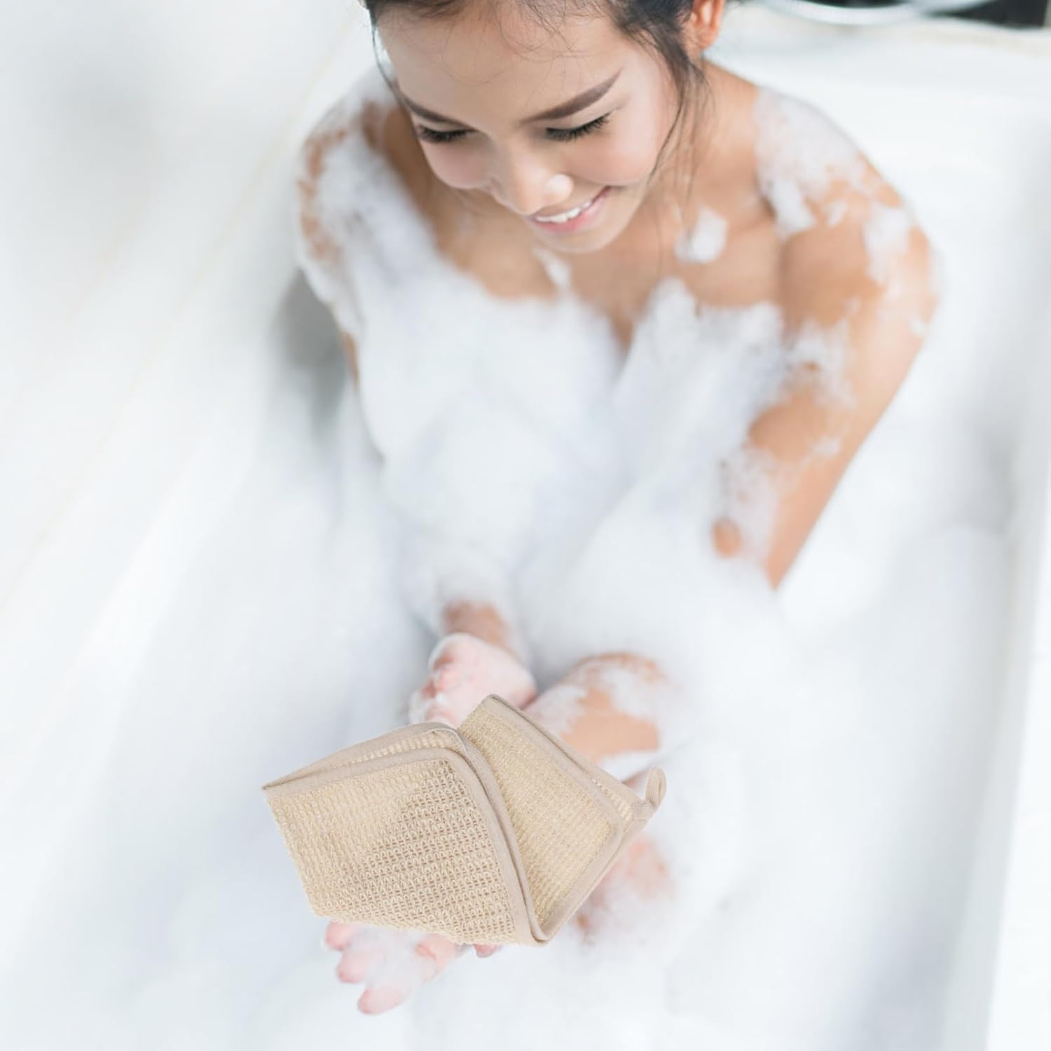 Five-Piece Exfoliating Bath Towels Set for Body and Face Care